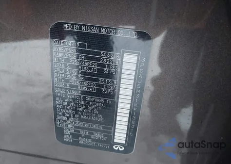 2019 Infiniti Qx50 Essential из США, поврежденный, VIN 3PCAJ5M31KF138315